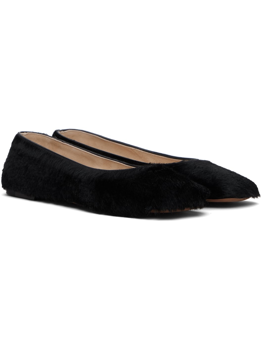 Black Square Ballerina Flats - 4