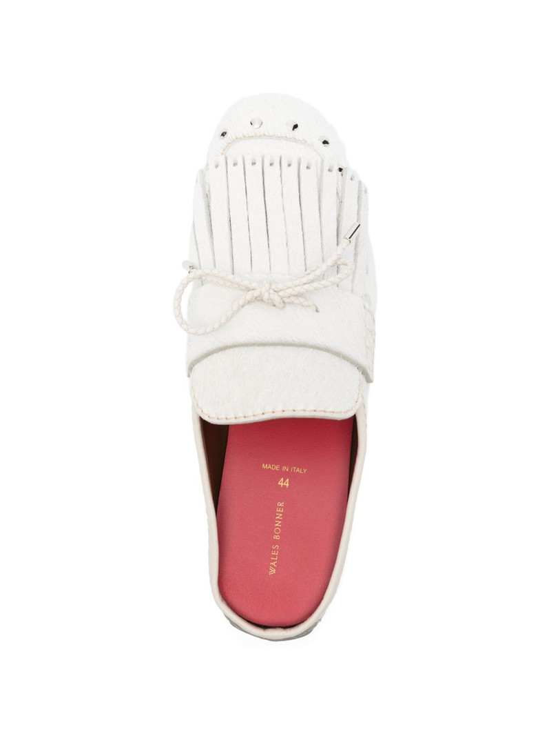 Montego fringed calf-hair mules 4