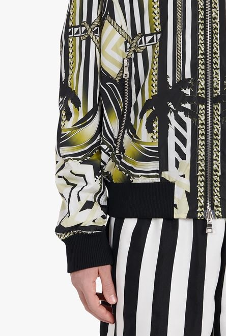 Nylon bomber jacket with multicolor print - 10