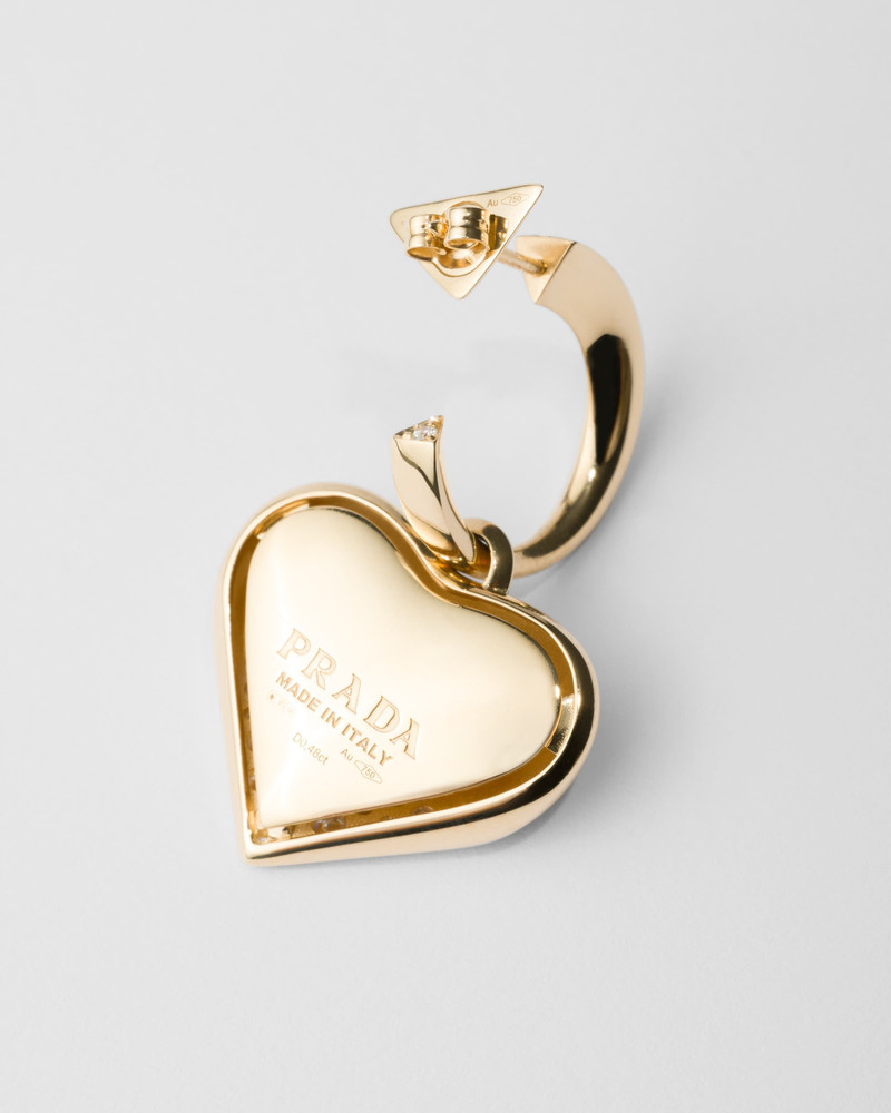 Prada Eternal Gold pendant earrings - yellow gold and diamonds outlook