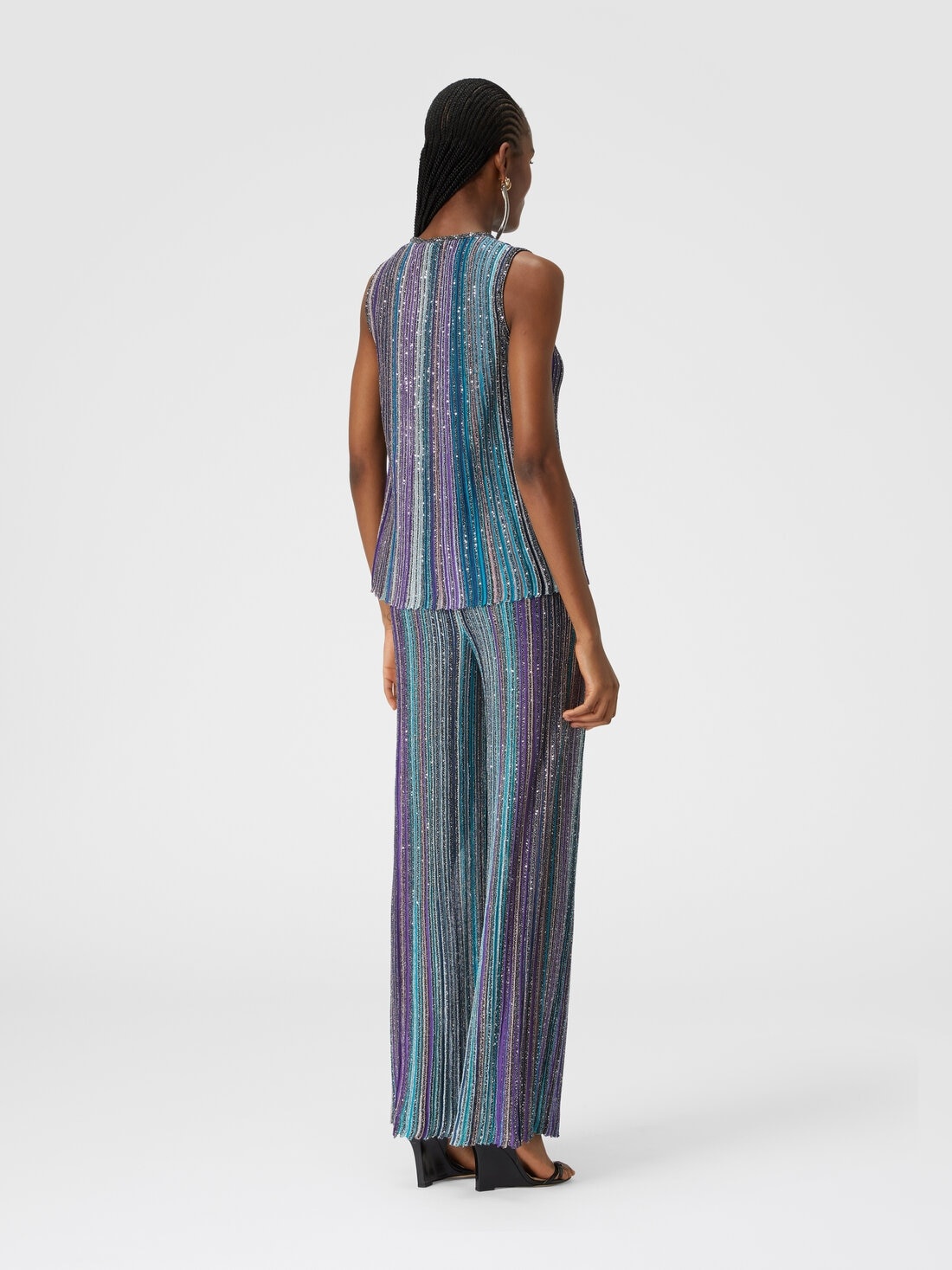 Ribbed trousers with sequins - 3