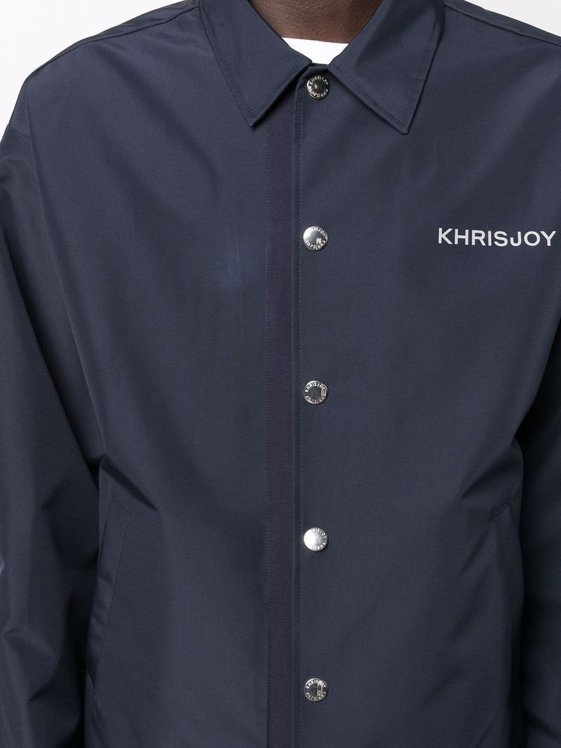 logo-embroidered shirt jacket 5