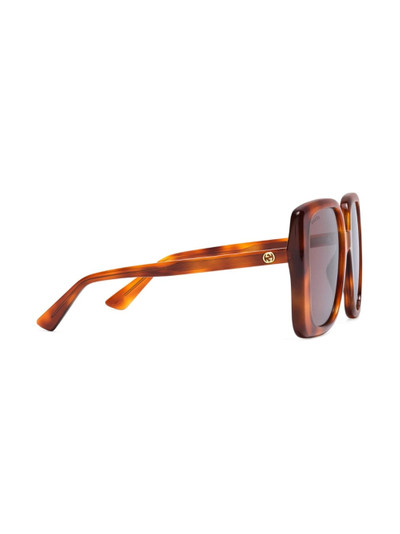 GUCCI tortoiseshell oversized-frame sunglasses outlook