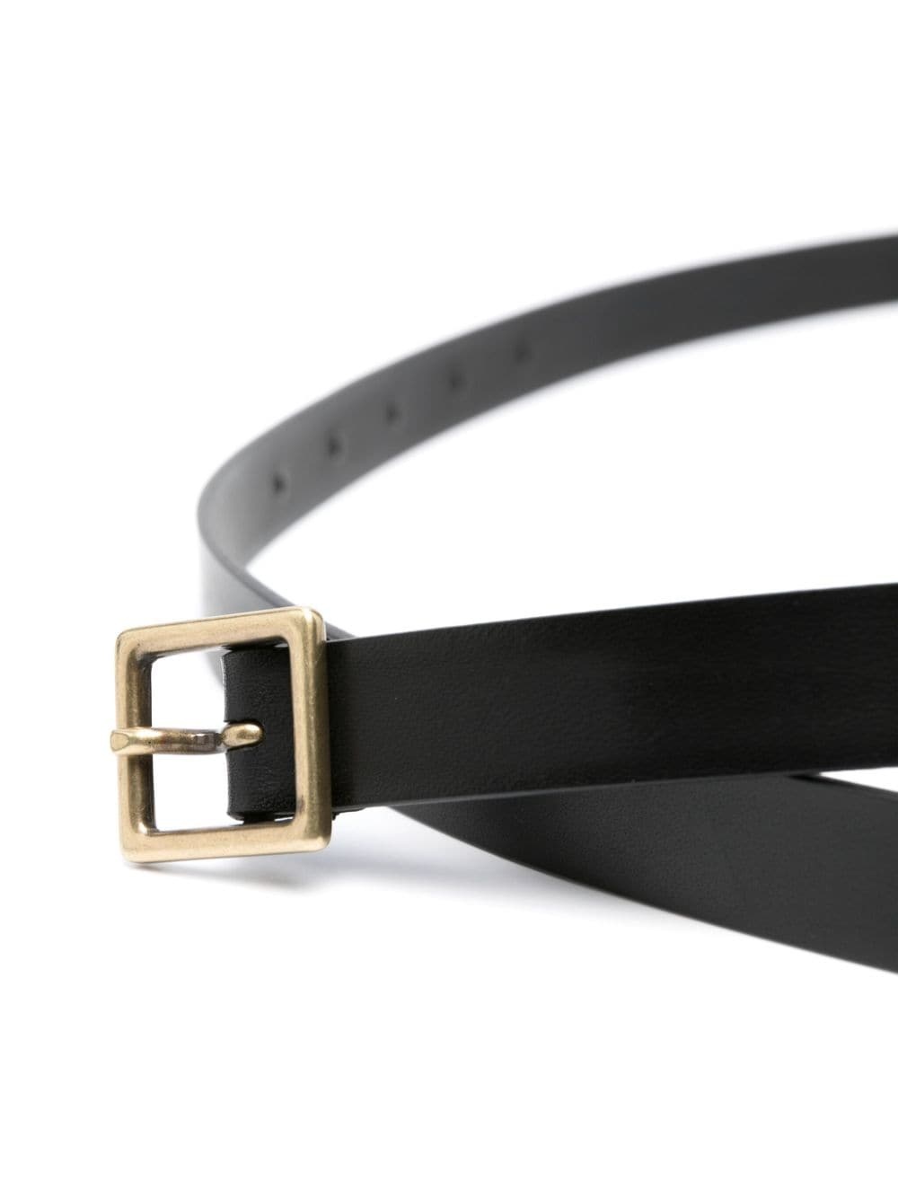 square-buckle leather belt - 2