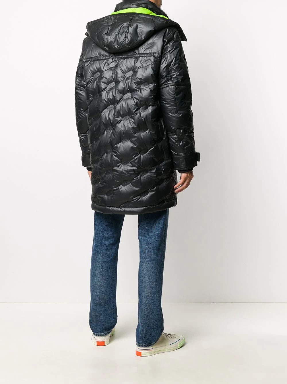 quilted logo parka coat  - 4