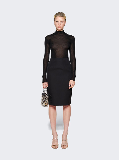 VERSACE Grain De Pourde Pencil Skirt Black outlook