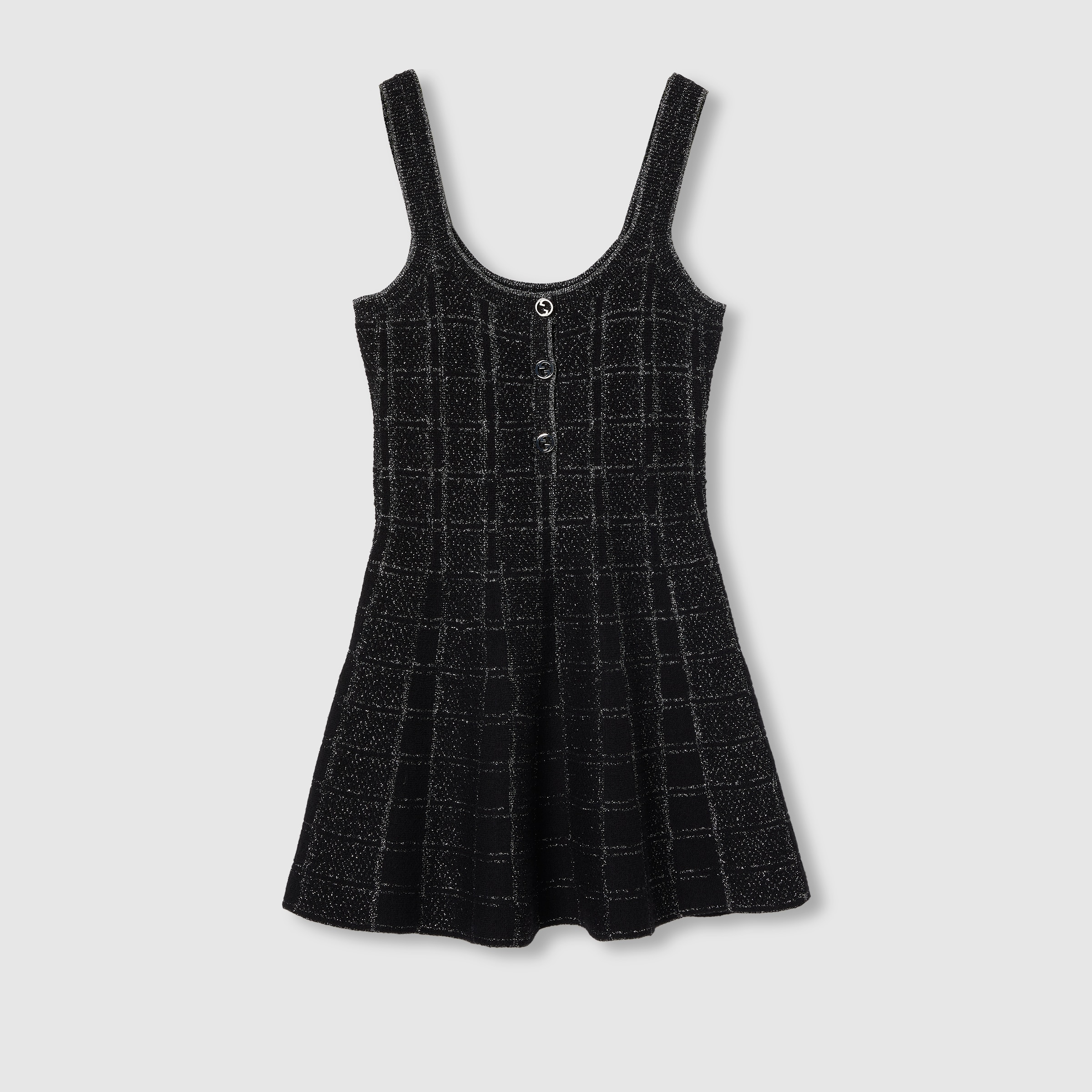Wool and lamé check jacquard dress - 1