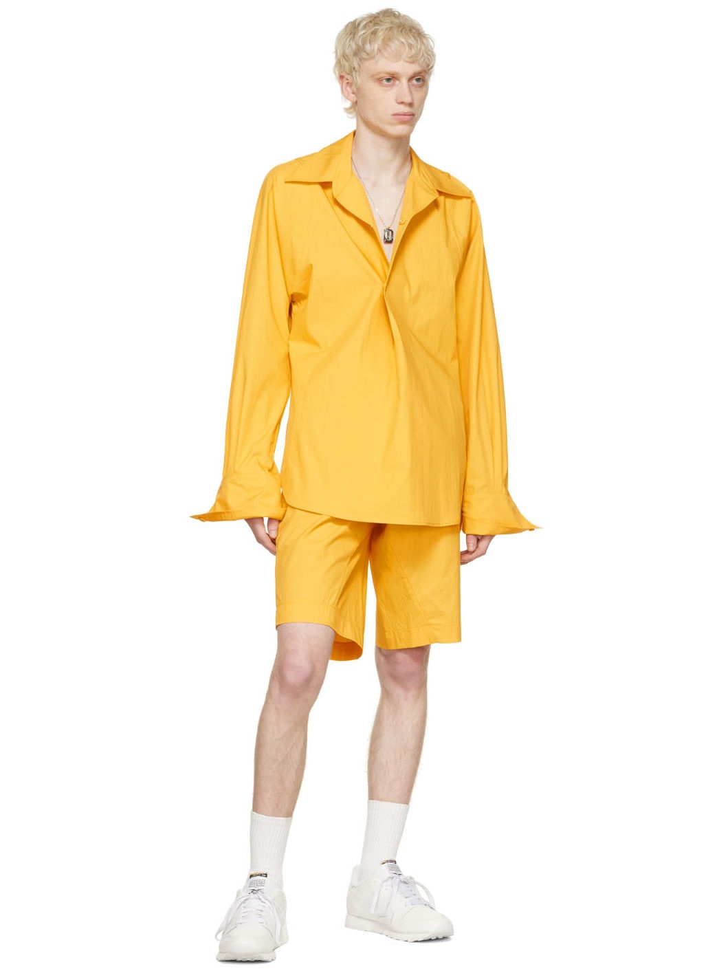 Yellow Cotton Shorts - 4