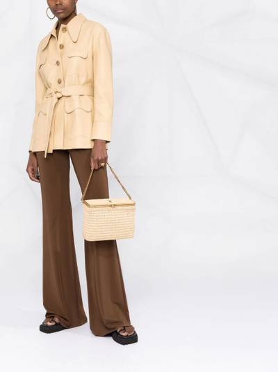 SAINT LAURENT interwoven raffia tote bag outlook