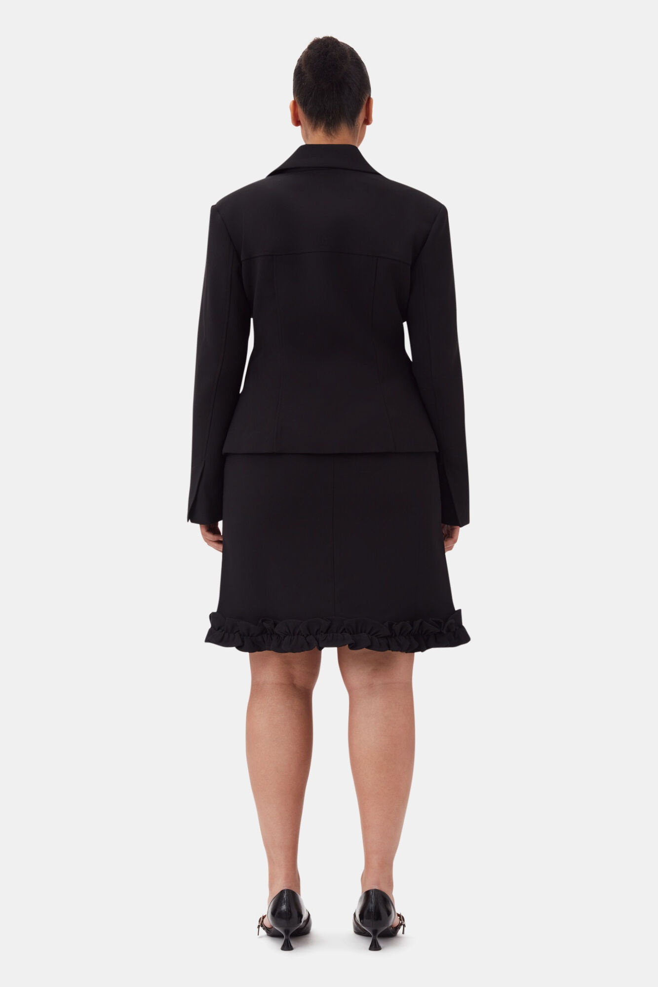 BLACK BONDED CREPE SKIRT - 8
