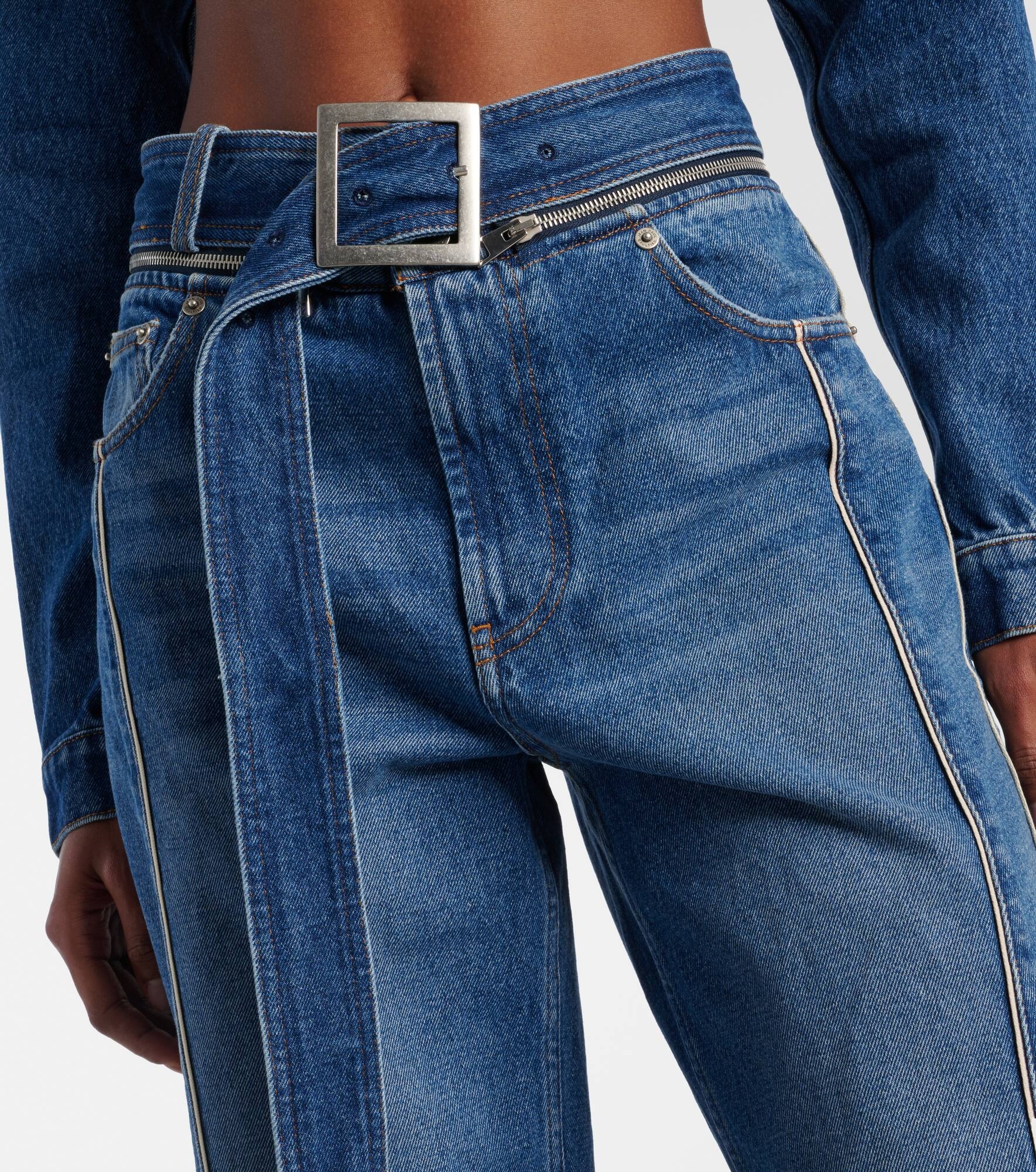 Belted high-rise wide-leg jeans - 5