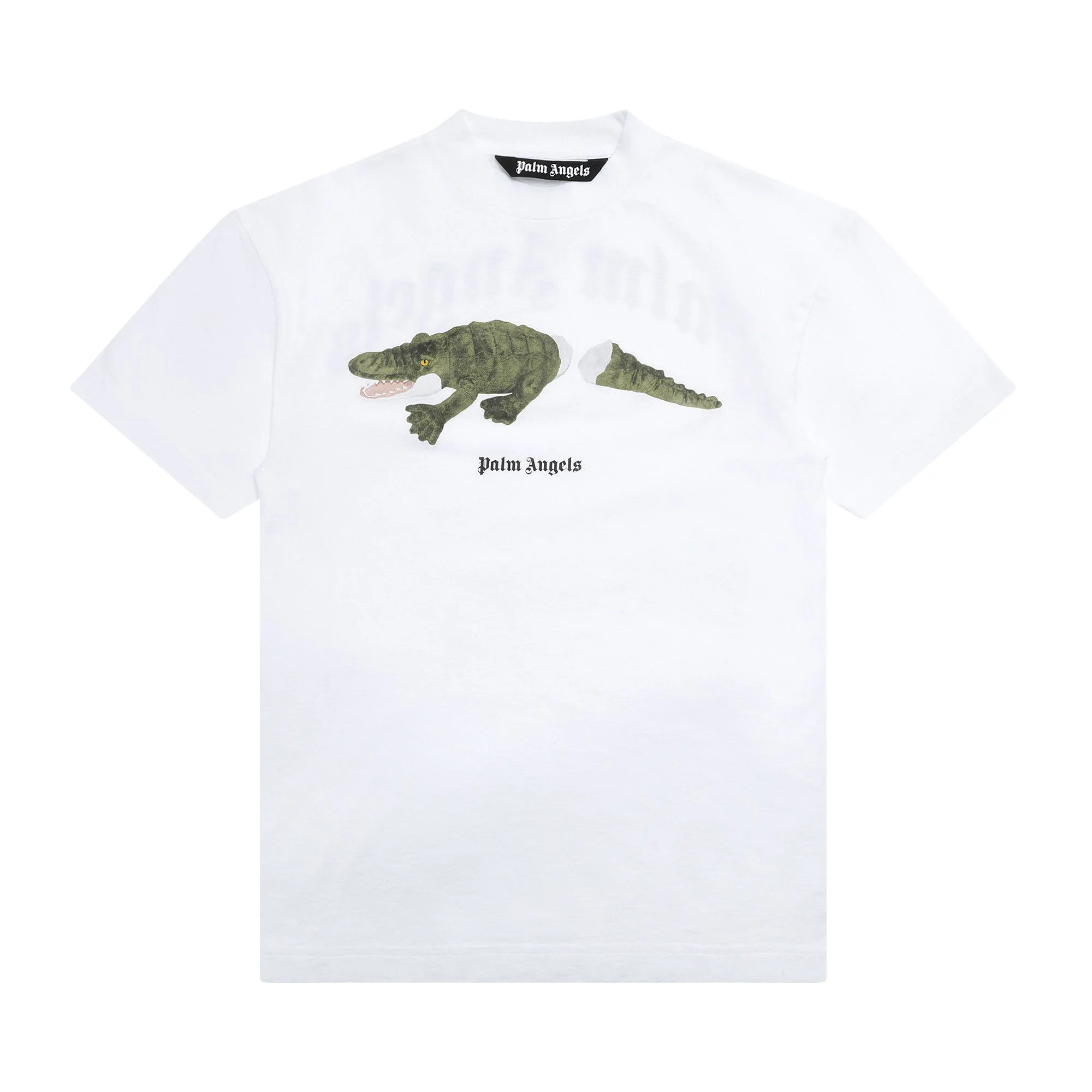 Palm Angels Croco Short-Sleeve Tee 'White/Green' - 1