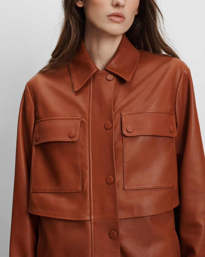 LIORA LEATHER UTILITY DICKEY COAT 7