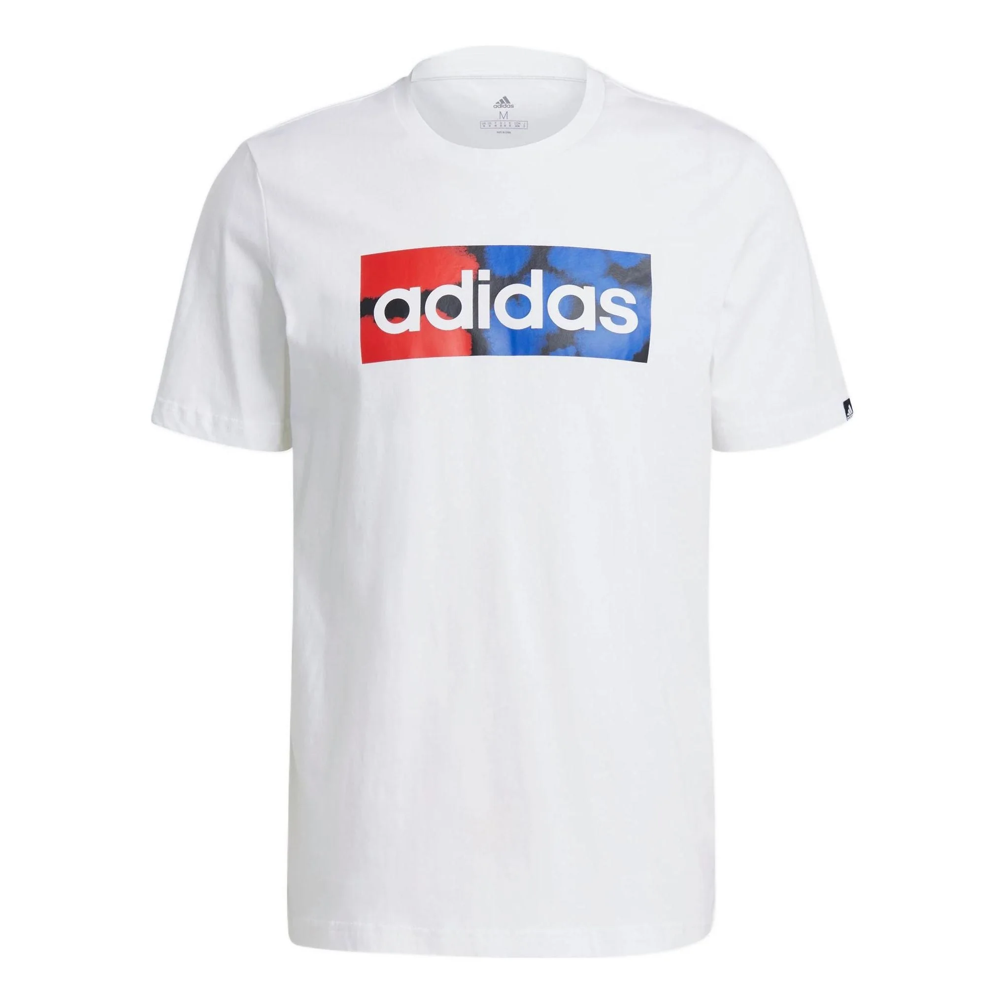 Men's adidas Alphabet Logo Printing Round Neck Pullover Short Sleeve White T-Shirt GL3253 - 1