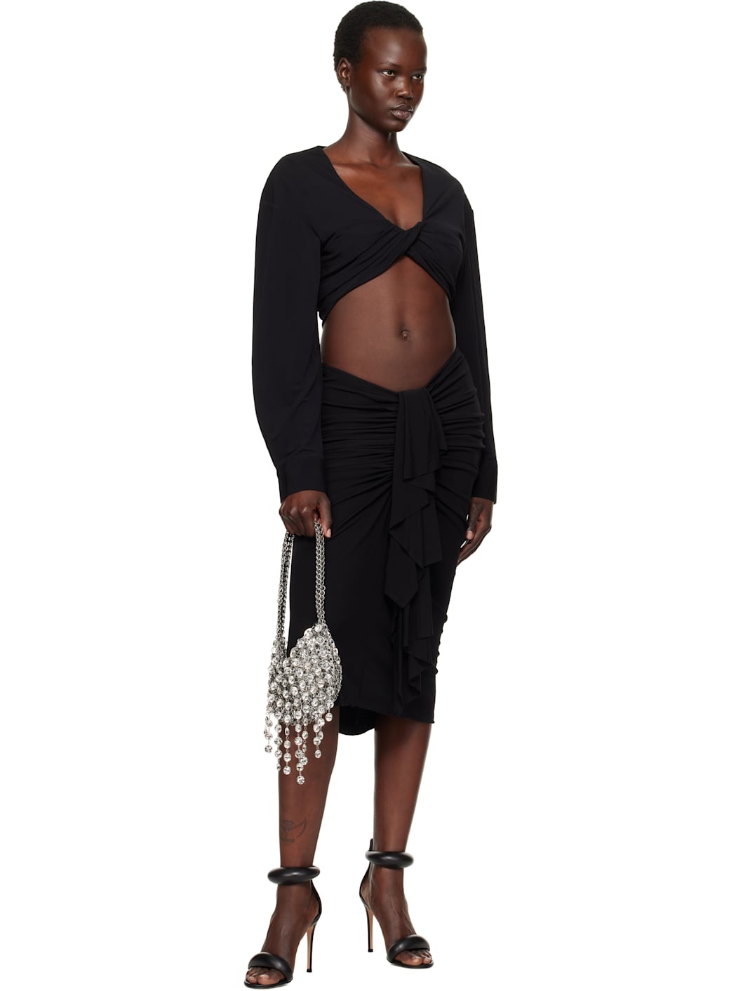 Black Vivenda Drape Top - 4