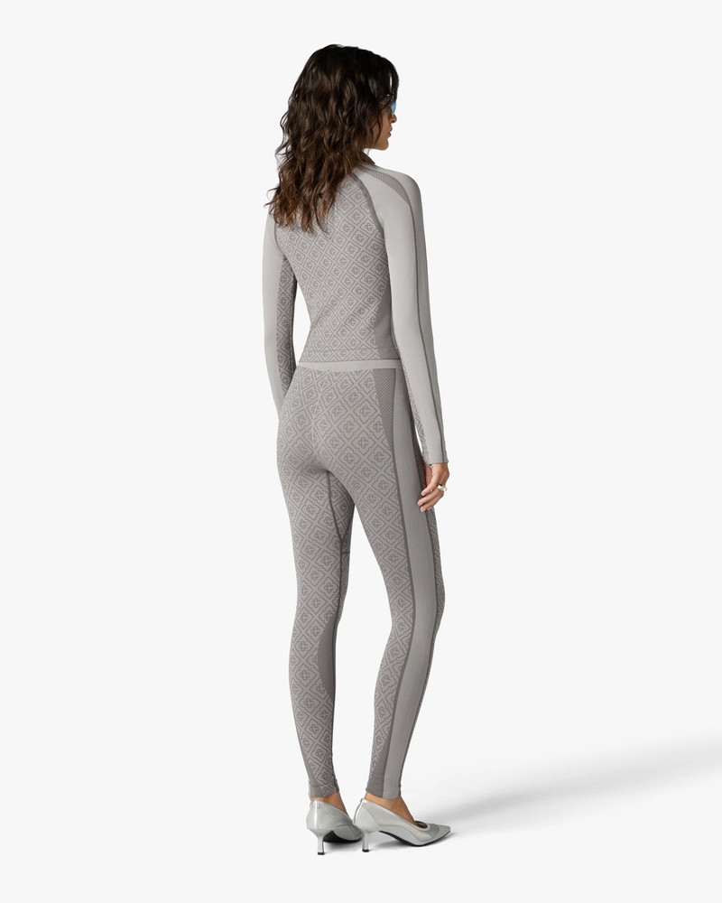 Light Grey Seamless Monogram Leggings 3
