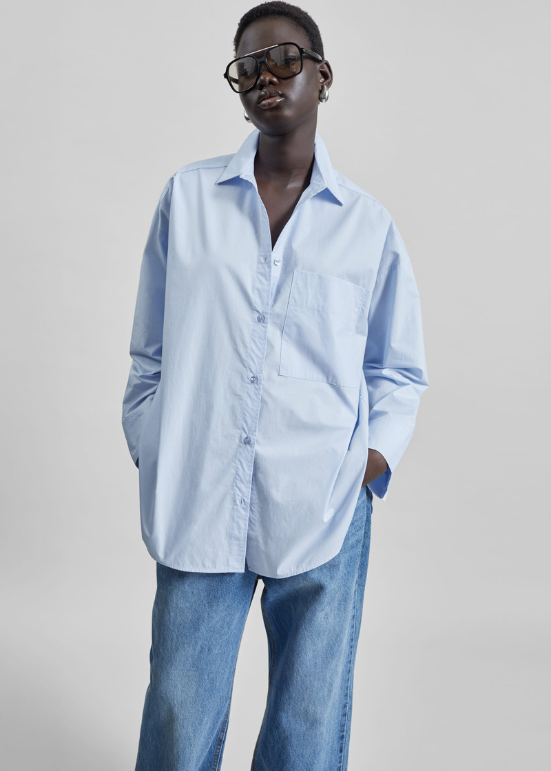 By Malene Birger Derris Cotton Shirt - Periwinkle Blue 3