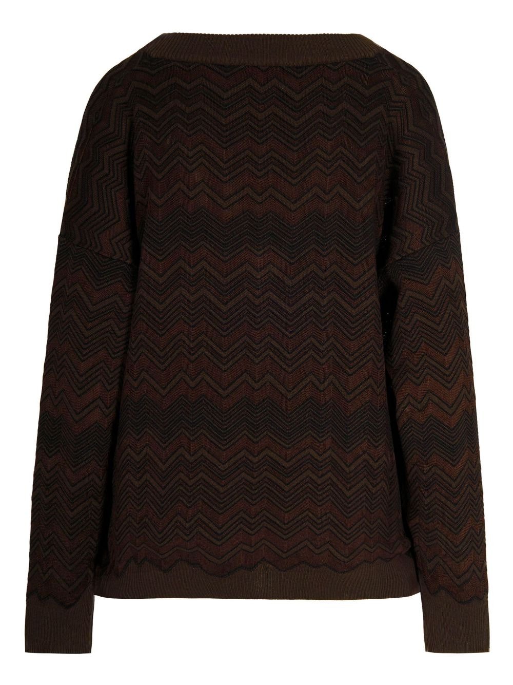 chevron-pattern v-neck sweater - 2