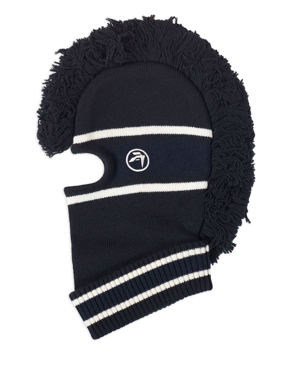 fringed striped balaclava - 1