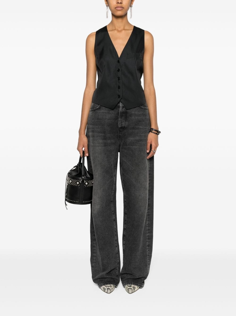 Emaux satin waistcoat-style top - 2