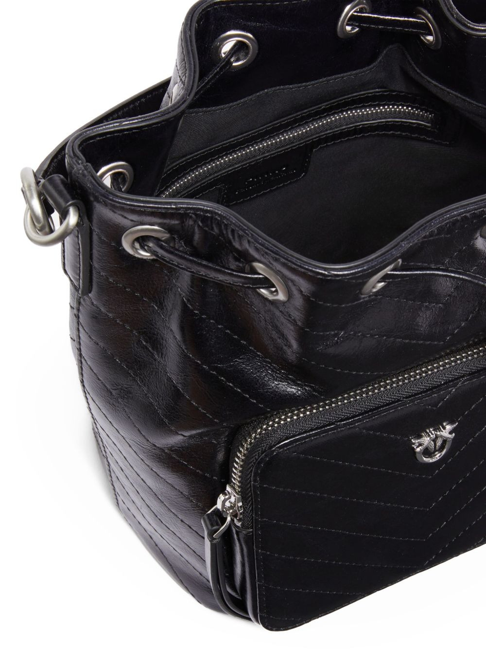 quilted leather bucket bag - 3