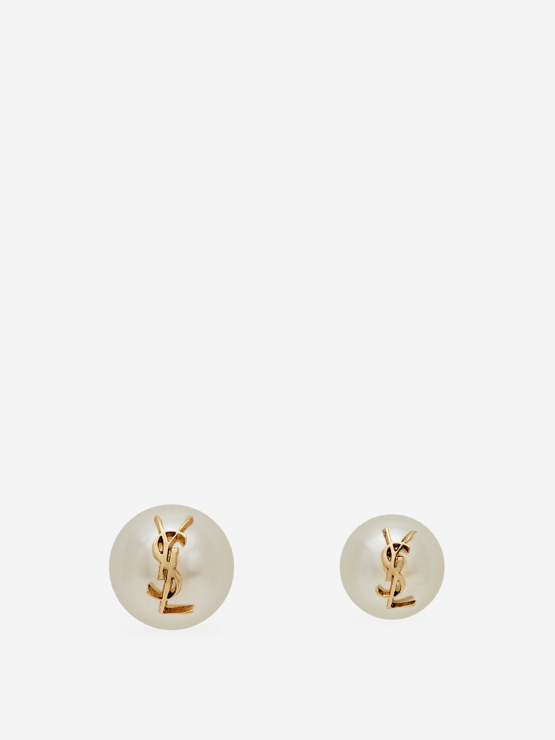【関税&送料込】Saint Laurent Asymmetrical Earrings With Pea SAINT LAURENT ASYMMETRICAL PEARL EARRINGS | santaeulalia