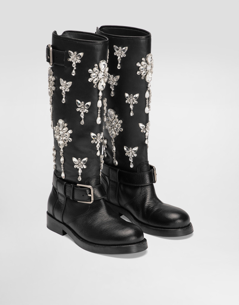 Horse leather boots with crystal embroidery 2