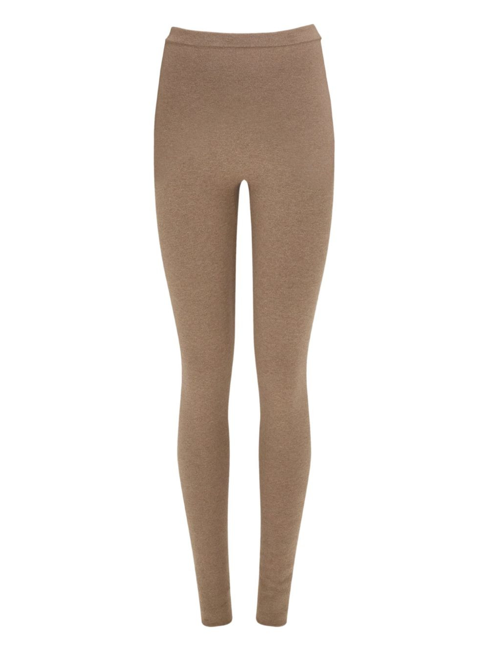 elasticated-waistband virgin-wool leggings - 5