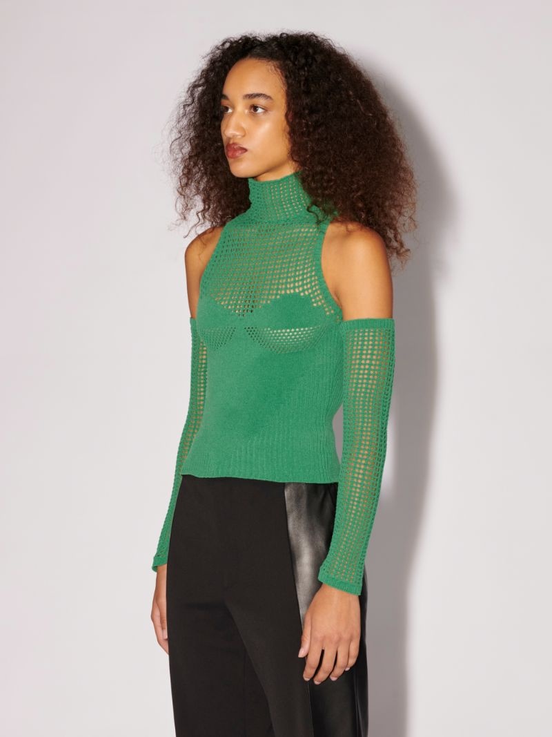 CROCHET HEART KNIT TURTLENECK - 5