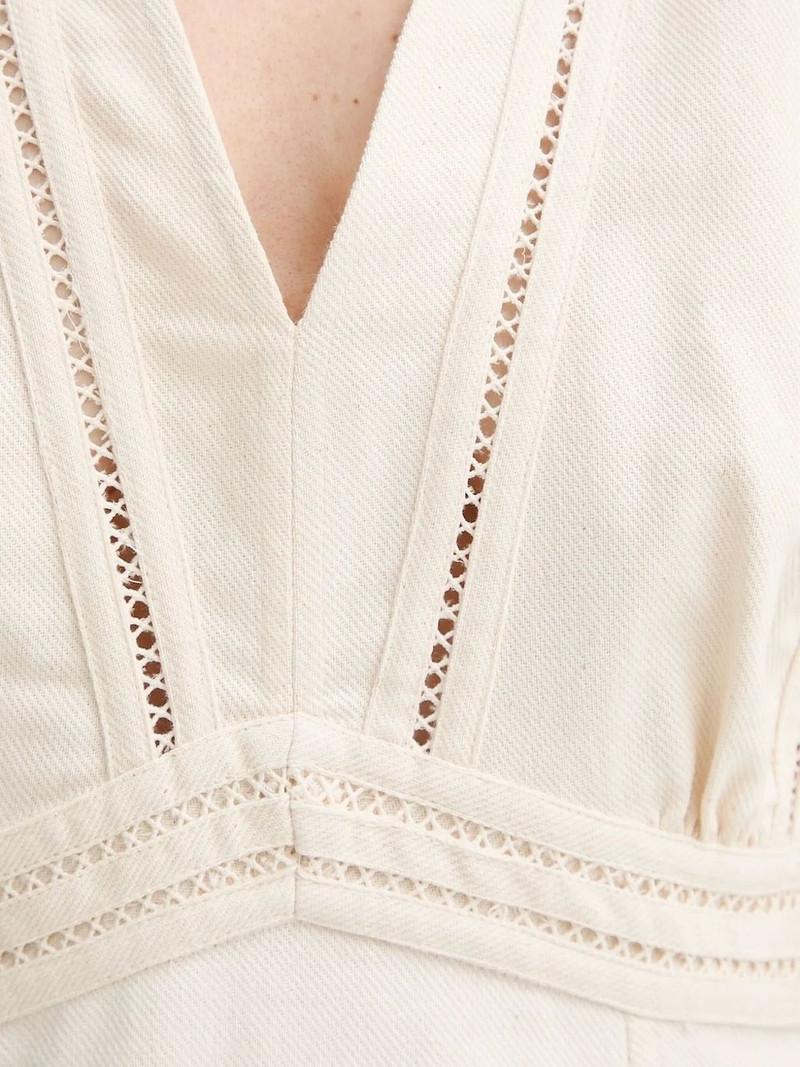 V-neck eyelet-trimmed mini dress 4