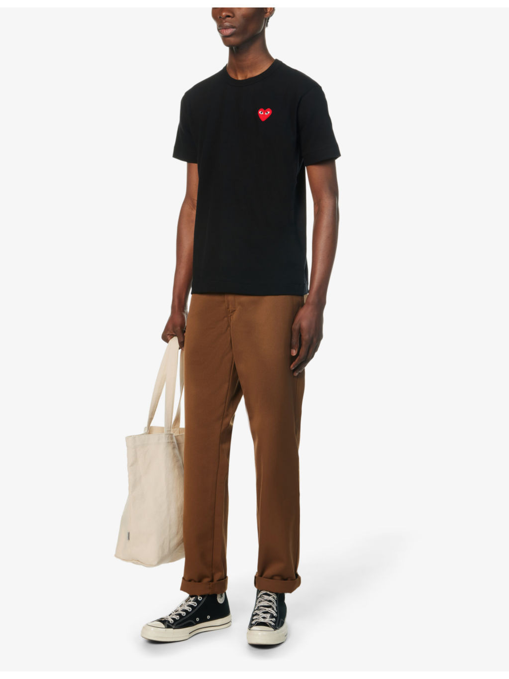 Heart logo-embroidered cotton-jersey T-shirt - 3