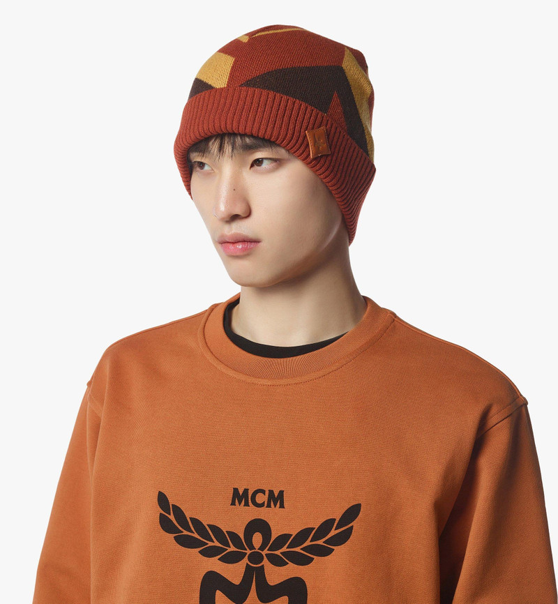 Mega Herringbone Beanie in Wool-Cashmere Jacquard 5