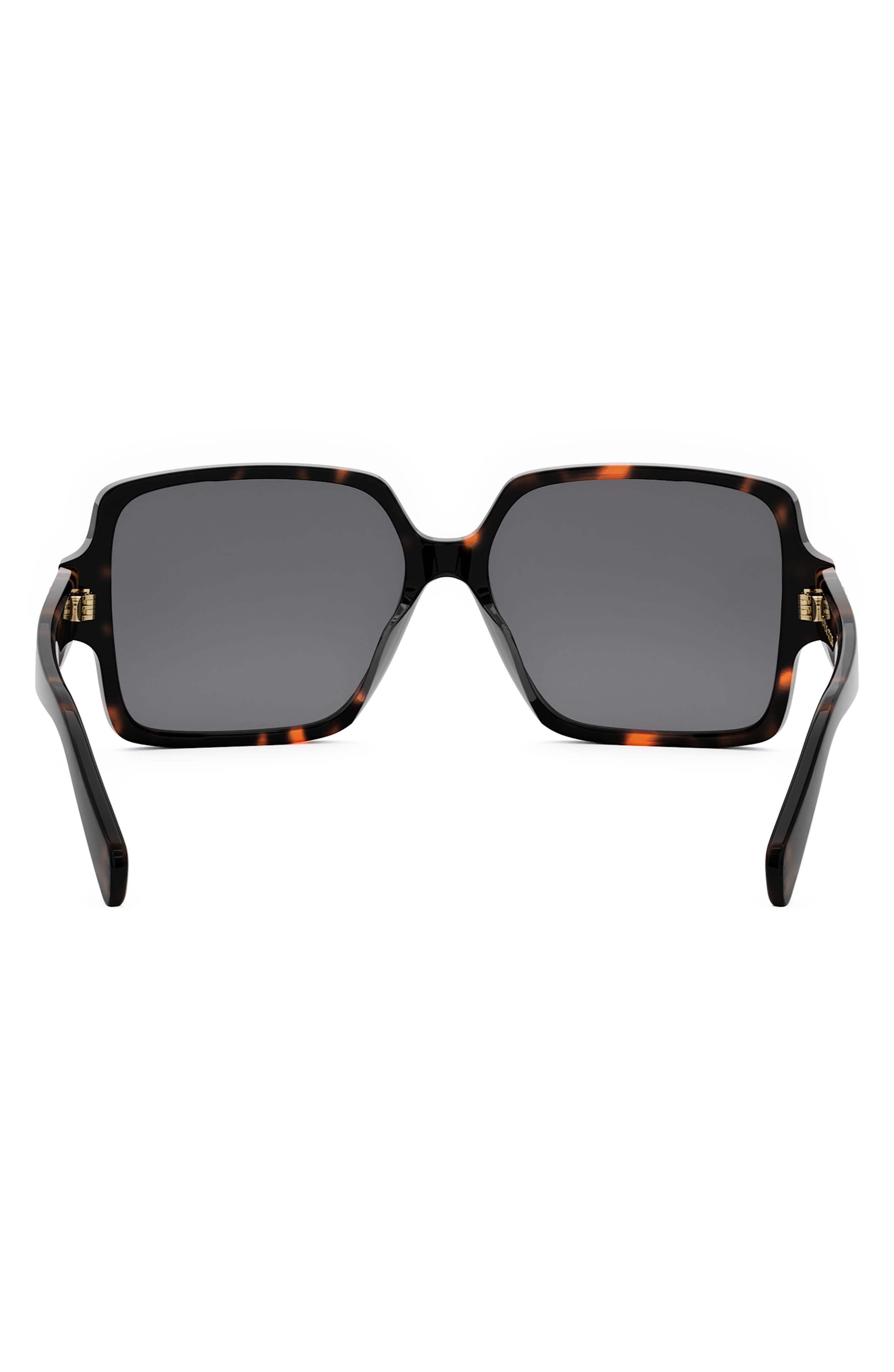 CELINE Triomphe 60mm Square Sunglasses in Dark Havana /Smoke at Nordstrom - 4