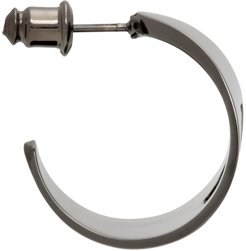 We11done Gunmetal Logo Motif Earrings outlook