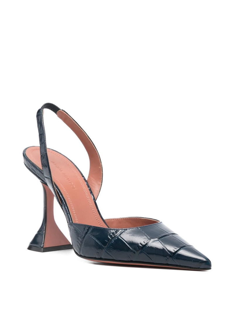 Amina Muaddi Holli crocodile effect slingback pumps outlook