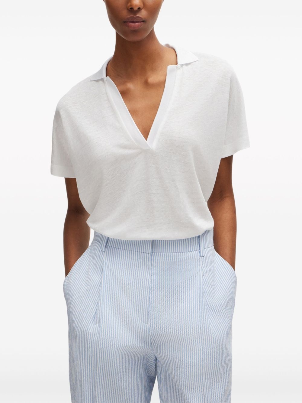 V-neck polo top - 4