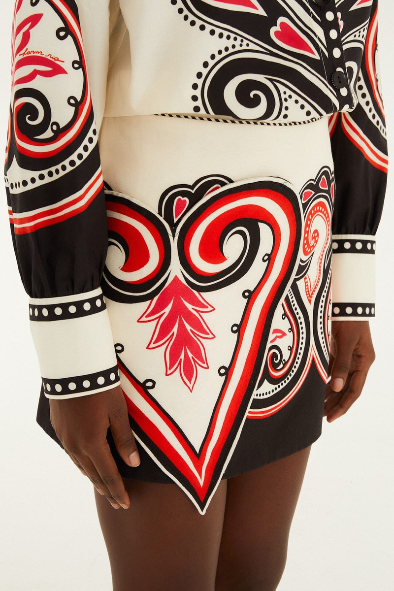 FARM RIO Off-White Graphic Ainika Mini Skirt outlook