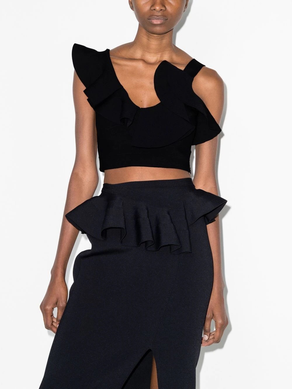 ruffle-detail sleeveless top - 2