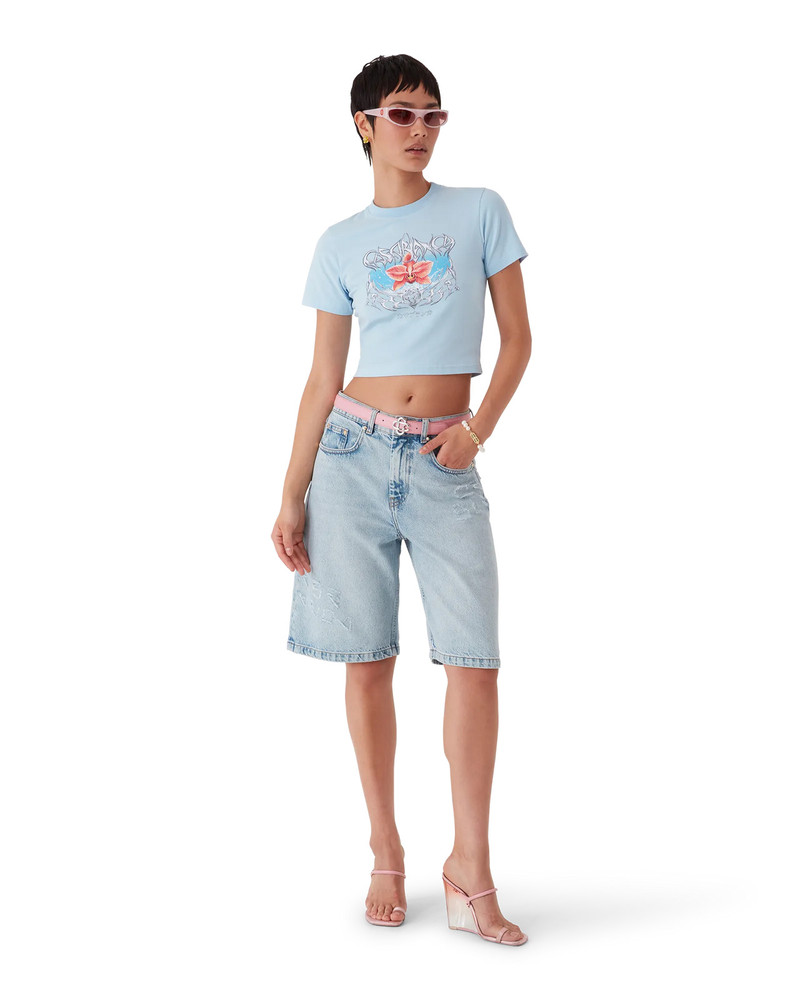 CASABLANCA Blades Cropped Short Sleeve T-Shirt | Casablanca Paris outlook