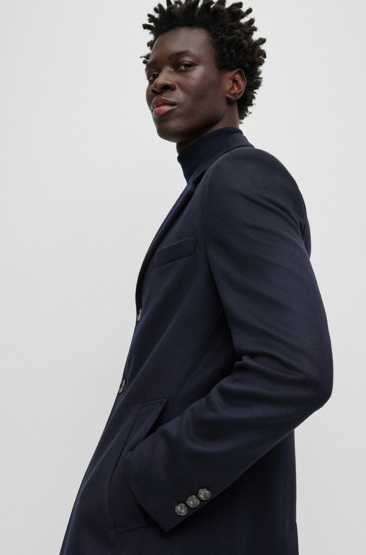 SLIM-FIT COAT IN VIRGIN WOOL AND CASHMERE - 6