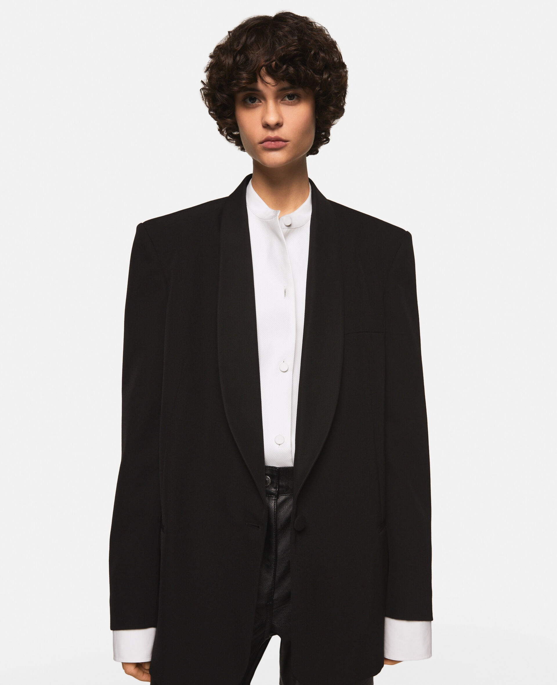 Wool Blazer with Shawl Lapels - 5