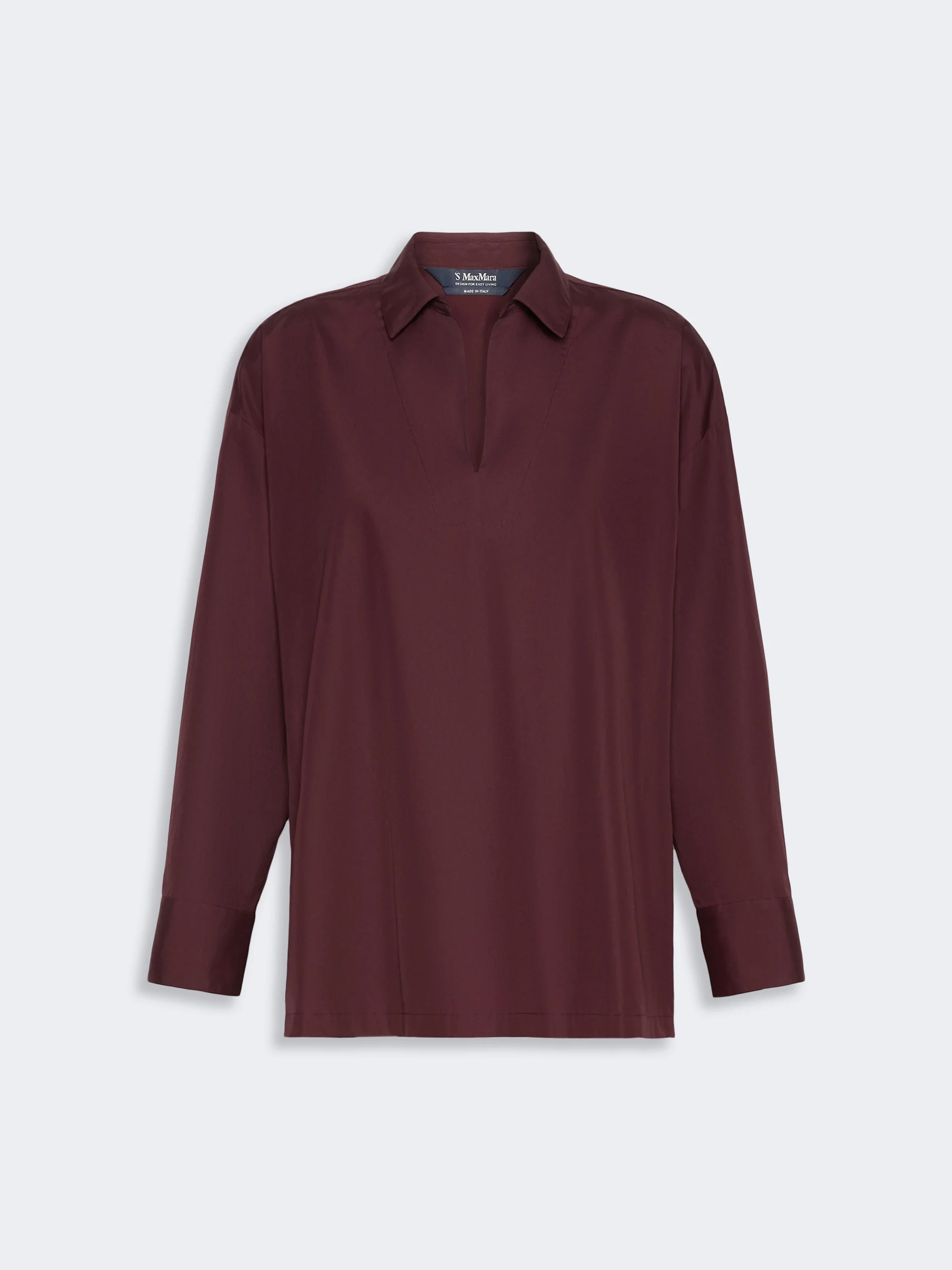 CRISTEL Cotton poplin blouse - DARK RED - 1