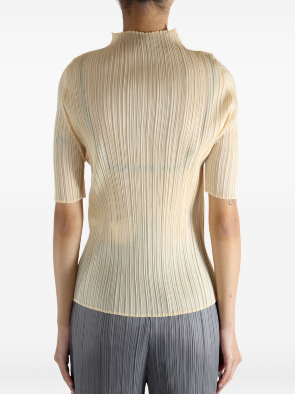 Lucid Pleats high-neck top - 4
