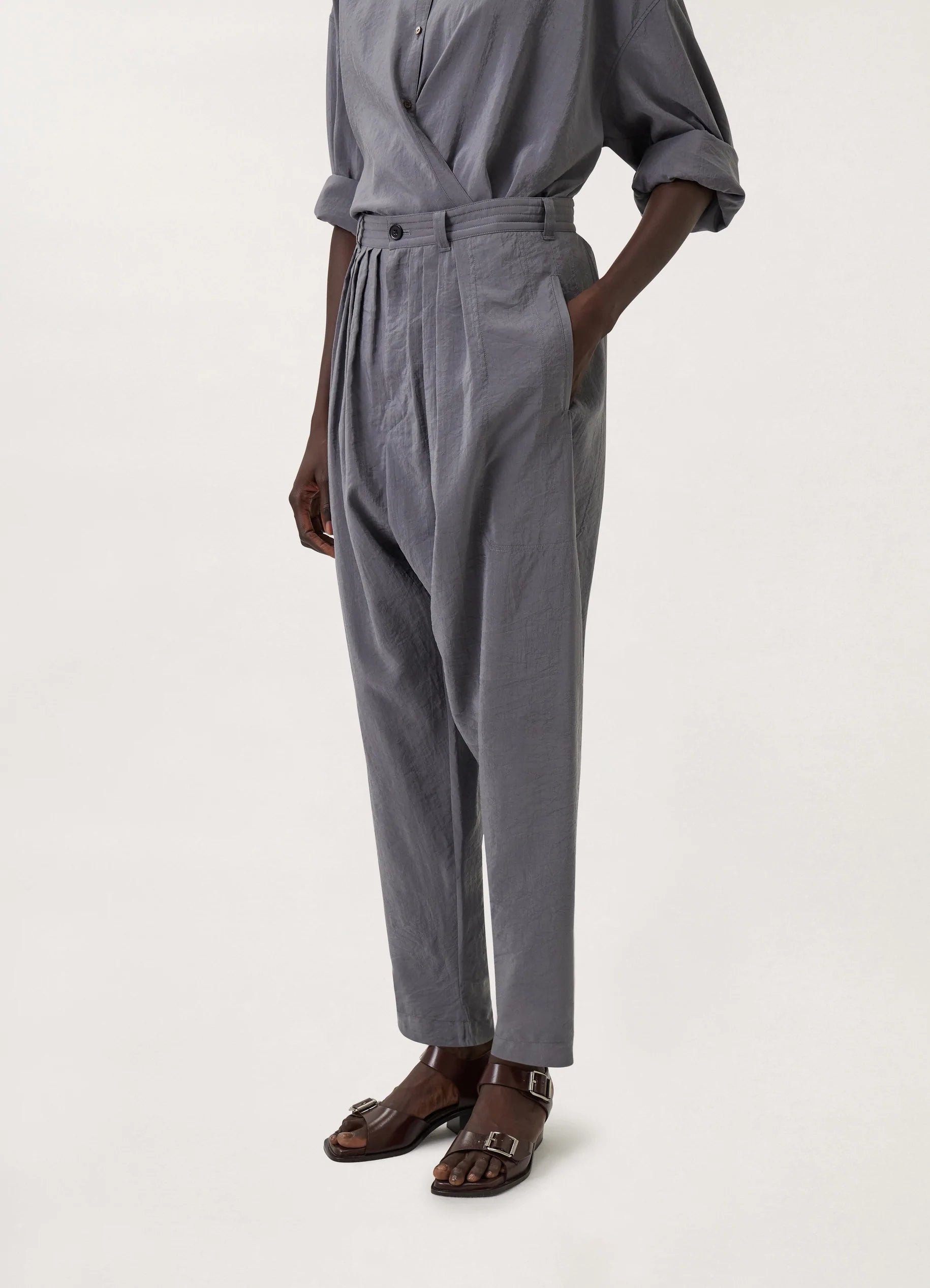 SOFT PLEATED PANTS - 3