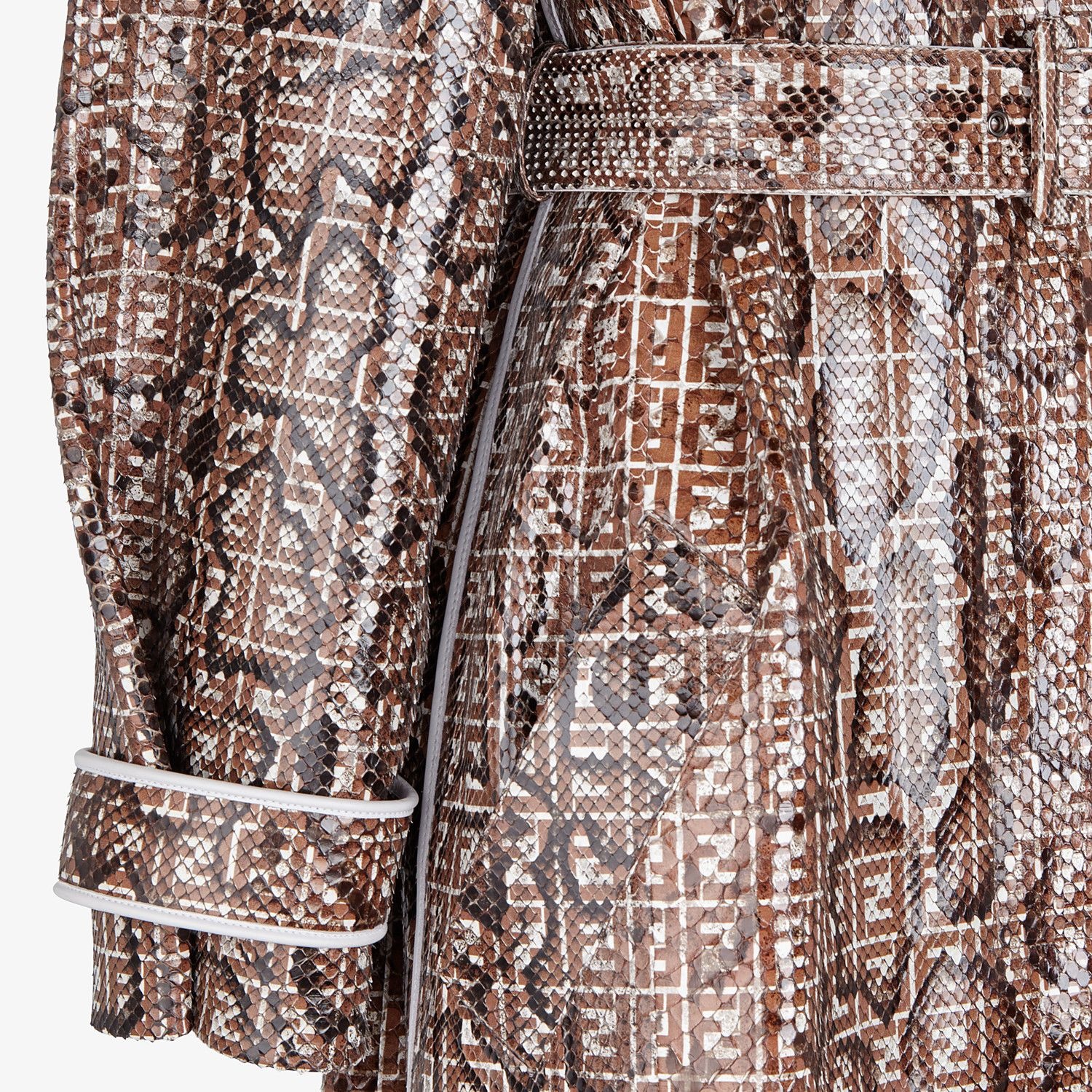 Brown python trench coat - 3