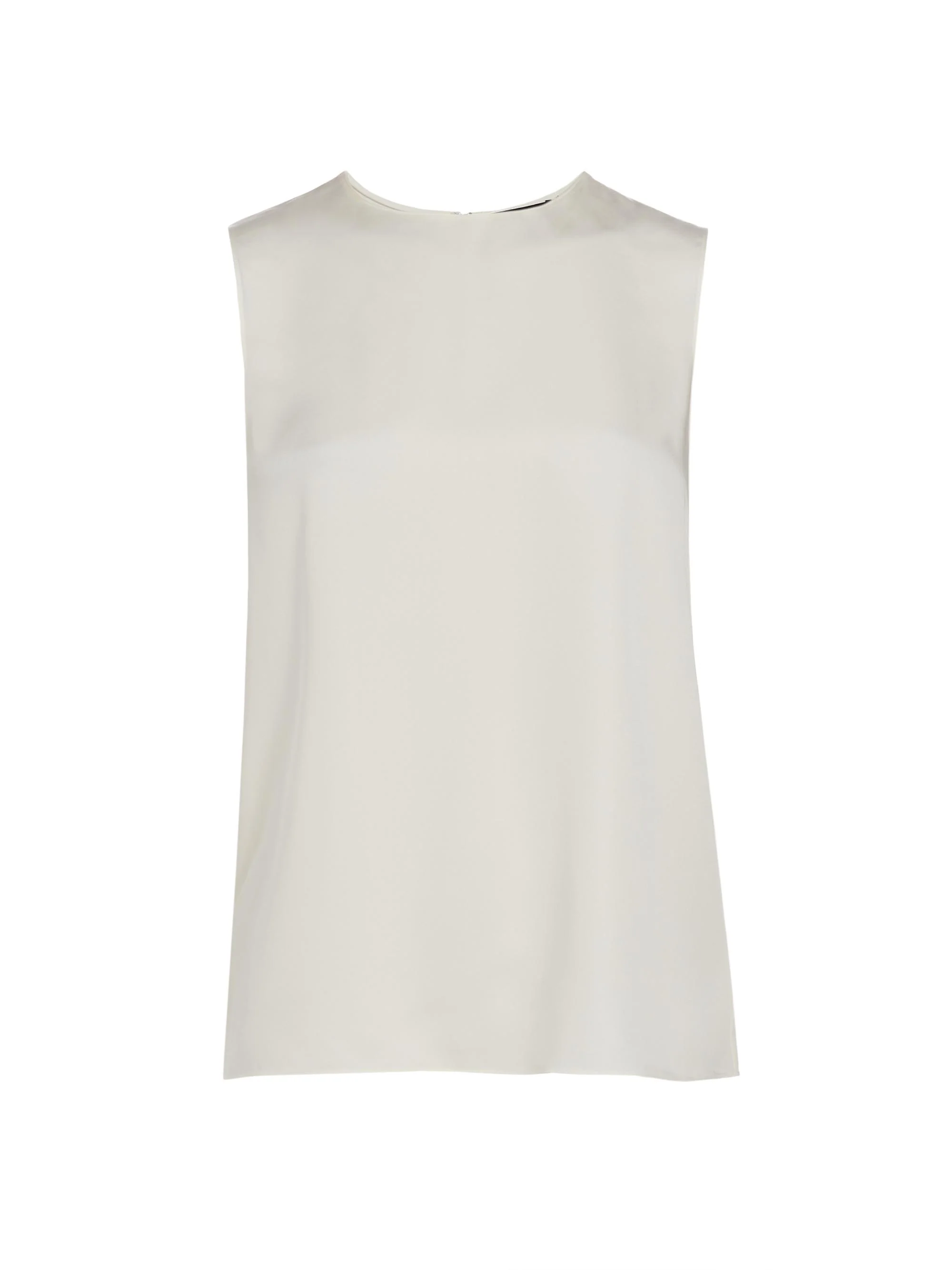 Women's Sleeveless Silk Top - Ivory - 1