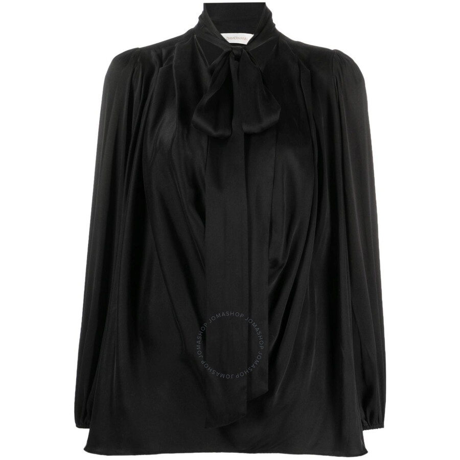 Zimmermann Ladies Black Silk Billow Blouse - 1