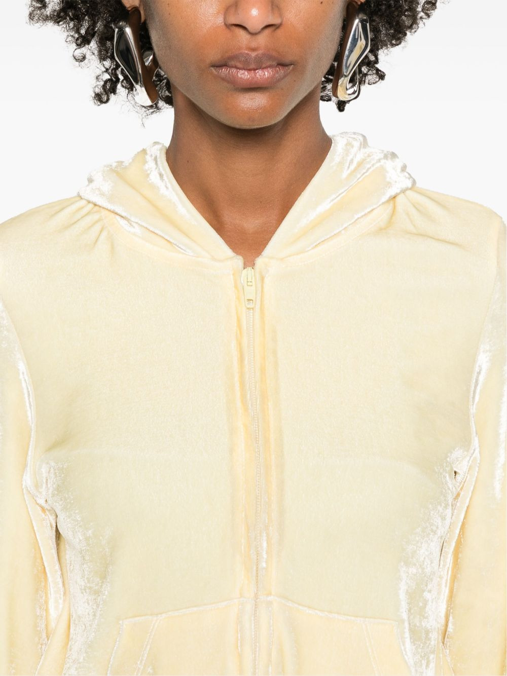 crystal-embellished logo zipped hoodie - 5