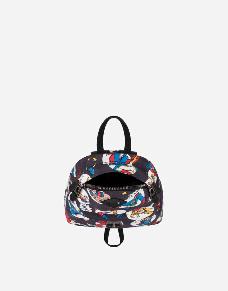 ALLOVER CARTOON NYLON BACKPACK 3