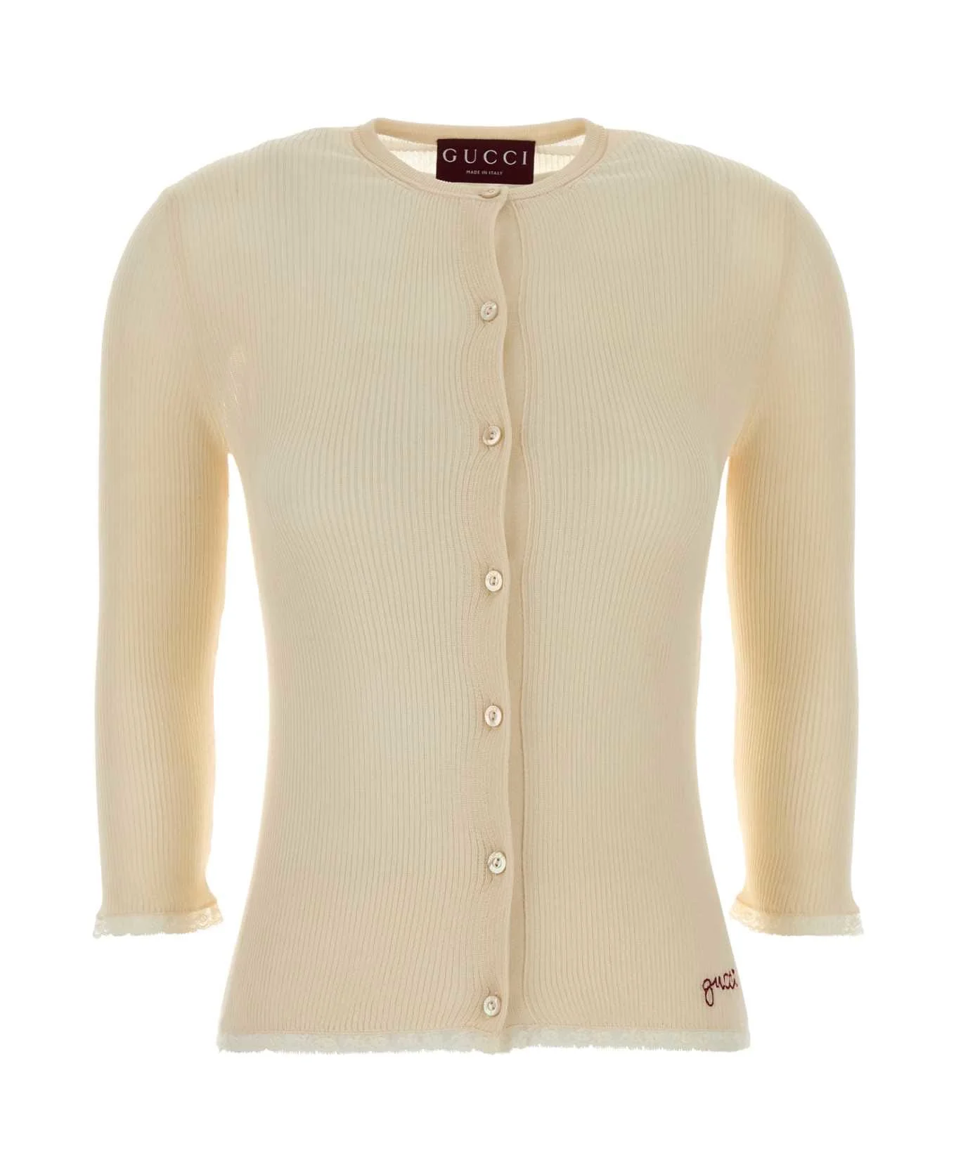 Cream Cotton Cardigan - 1
